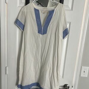 White Tunic with Blue Accents